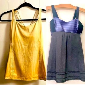 LuLuLemon ~ Sleeveless, Built-In Bra, X-Cross Open Back, Athletic Tank Tops